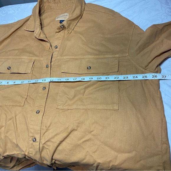 Mustard Oversized Front Pocket Baggy Loose Fit Button Down Shirt Yellow Oversize - Picture 5 of 11